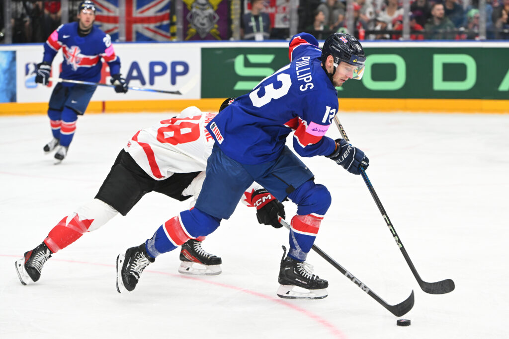 David Phillips in action against Canada in May 2024